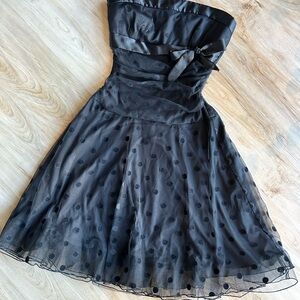 Le Chateau Black Strapless Fit and Flare Dress